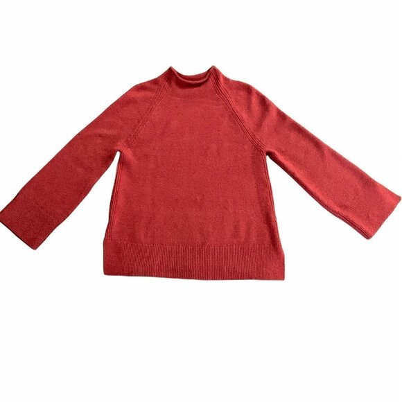 Ann Taylor LOFT Rolled Mock Neck Sweater Flare Slit Sleeves Sz S #193B - Picture 5 of 11